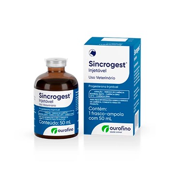 Progesterona Sincrogest Ourofino Injetável Uso Vterinário 50 ml 