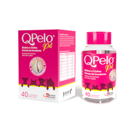 QPelo Pet Agener Suplemento para Cães e Gatos Pelos Fortes e Brilhantes 40 Comprimidos