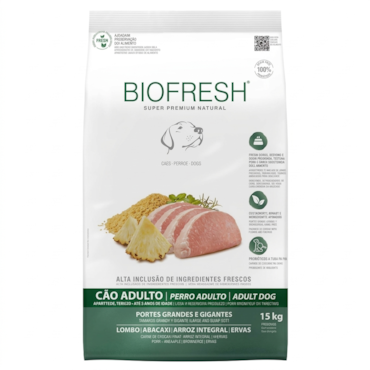 Ração Biofresh Cães Adultos Raças Grandes Lombo e Abacaxi 15kg