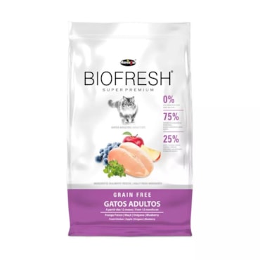 Ração Biofresh Gatos Adultos Frango Fresco, Maçã, Orégano e Blueberry 1,5 kg