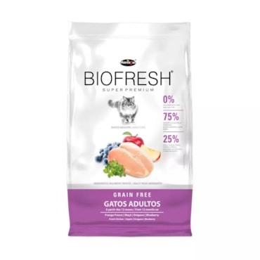 Ração Biofresh Gatos Adultos Frango Fresco, Maçã, Orégano e Blueberry 7,5 kg