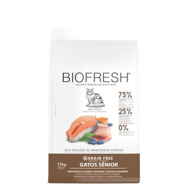 Ração Biofresh Gatos Sênior Peixe Branco 1,5 kg