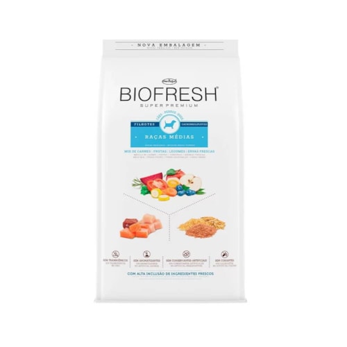Ração Biofresh Mix Carnes Cães Filhotes Raças Médias 10,1 kg