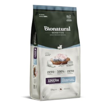 Ração Bionatural Sensitive Peixe Branco Cães Adultos Raças Pequenas 15 kg