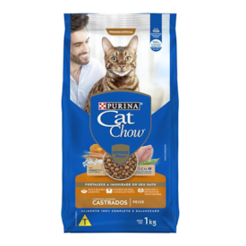 Ração Cat Chow para Gatos Adultos Castrados Sabor Peixe 1KG