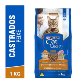 Ração Cat Chow para Gatos Adultos Castrados Sabor Peixe 1KG