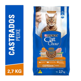 Ração Cat Chow para Gatos Adultos Castrados Sabor Peixe 2,7KG