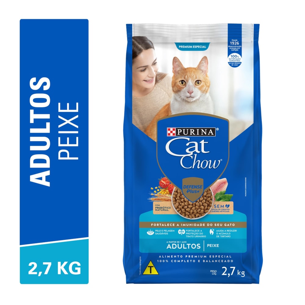 Ração Cat Chow para Gatos Adultos Peixe 2,7KG