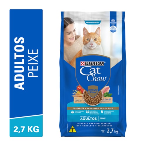 Ração Cat Chow para Gatos Adultos Peixe 2,7KG