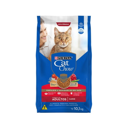 Ração Cat Chow para Gatos Adultos Sabor Carne 10,1 kg