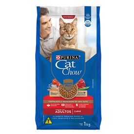 Ração Cat Chow para Gatos Adultos Sabor Carne 1kg