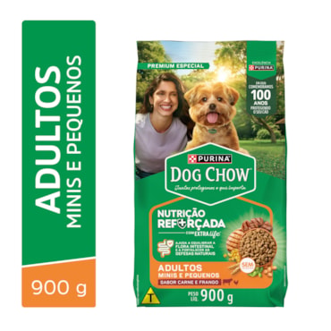 Ração Dog Chow Cães Adultos Raças Pequenas Carne, Frango e Arroz 900g - imagem adicional