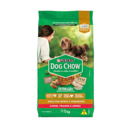 Ração Dog Chow para Cães Adultos de Raças Pequenas Sabor Carne, Frango e Arroz 
