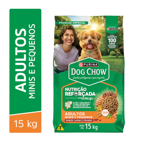 Ração Dog Chow para Cães Adultos de Raças Pequenas Sabor Carne, Frango e Arroz  - imagem adicional