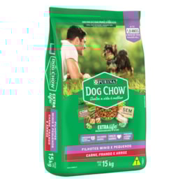 Ração Dog Chow para Cães Filhotes de Raças Minis e Pequenas Sabor Carne, Frango e Arroz 