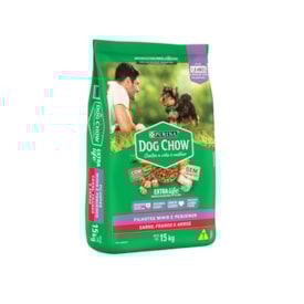 Ração Dog Chow para Cães Filhotes de Raças Minis e Pequenas Sabor Carne, Frango e Arroz 