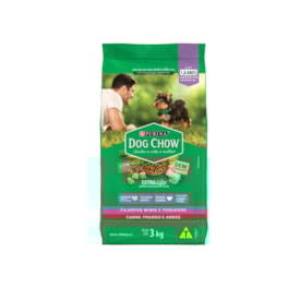 Ração Dog Chow para Cães Filhotes de Raças Minis e Pequenas Sabor Carne, Frango e Arroz 
