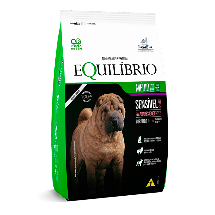 Ração Equilíbrio para Cachorro Adulto de Médio Porte Sabor Carne 12kg