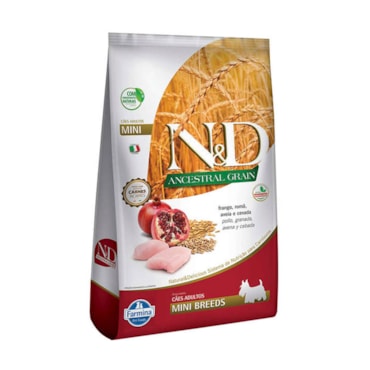 Ração Farmina N&D Ancestral Grain Cães Adultos Raças Mini Frango