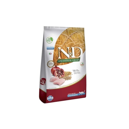Ração Farmina N&D Ancestral Grain Gatos Adultos Castrados Sabor Frango 