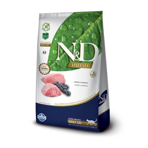 Ração Farmina N&D Prime Gatos Adultos Sabor Cordeiro e Blueberry 