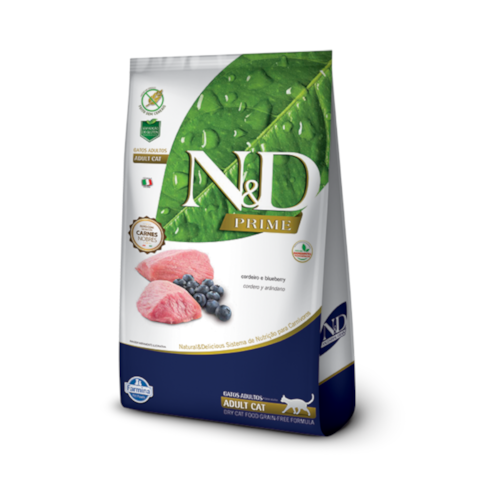 Ração Farmina N&D Prime Gatos Adultos Sabor Cordeiro e Blueberry 