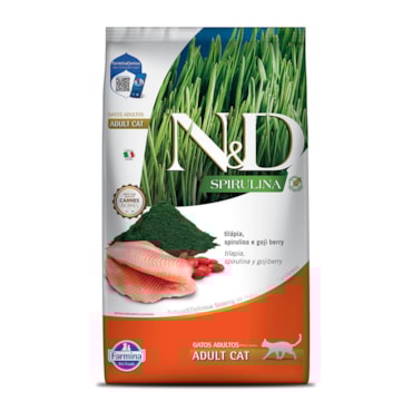 Ração Farmina N&D Spirulina para Gatos Adultos Sabor Tilápia