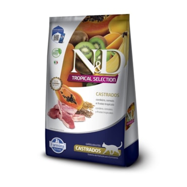 Ração Farmina N&D Tropical Selection Gatos Adultos Castrados Cordeiro, Cereais e Frutas Tropicais