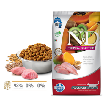 Ração Farmina N&D Tropical Selection Gatos Adultos Frango, Cerais e Frutas Tropicais
