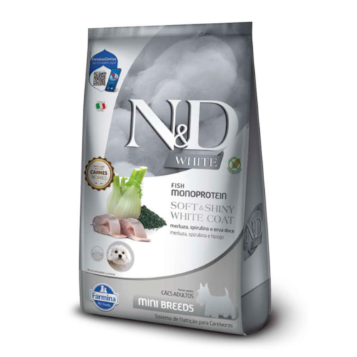 Ração Farmina N&D White Canine Merluza Cães Adultos Raças Minis 2 kg