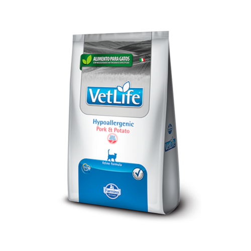 Ração Farmina Vet Life Hypoallergenic Pork e Potato Gatos Adultos