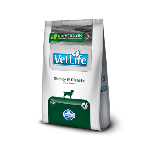 Ração Farmina Vet Life Obesity e Diabetic Fish Cães Adultos Obesos e/ou com Diabetes Mellitus