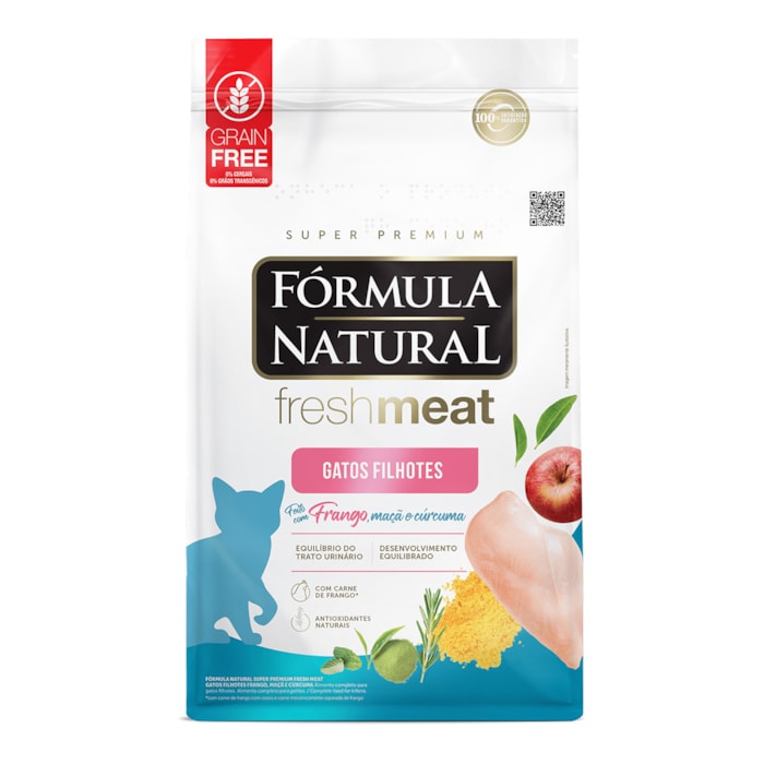 Ração Fórmula Natural Fresh Meat Gatos Filhotes Frango Maçã e Cúrcuma 10,1 kg