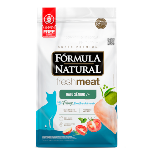 Ração Fórmula Natural Fresh Meat Gatos Sênior Frango Tomate e Chá Verde 1 kg