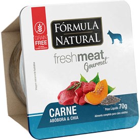 Ração Fórmula Natural Fresh Meat Gourmet Cães Adultos Carne, Abóbora e Chia 70g 