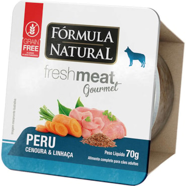 Ração Fórmula Natural Fresh Meat Gourmet Cães Adultos Peru, Cenoura e Linhaça 70g 