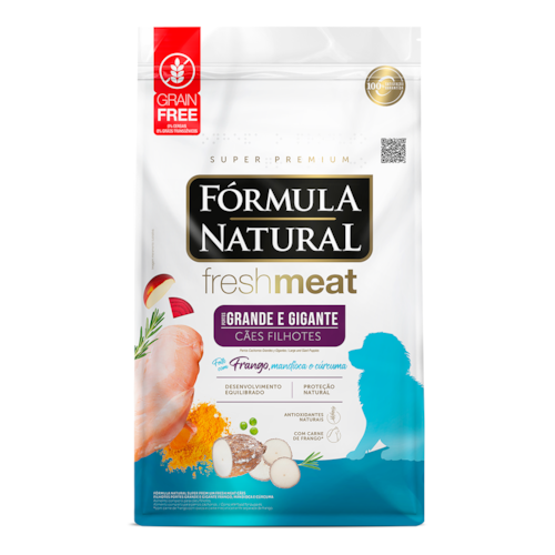 Ração Fórmula Natural Fresh Meat para Cães Filhotes Portes Grande e Gigante 12kg