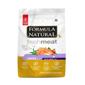 Ração Fórmula Natural Fresh Meat Sabor Salmão para Gatos Pelos Longos