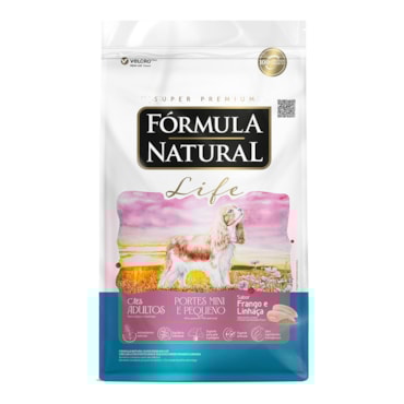 Ração Fórmula Natural Life Cães Adultos Raças Minis e Pequenas Frango e Linhaça 10,1kg