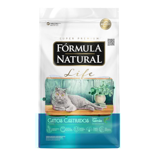 Ração Fórmula Natural Life Gatos Castrados Salmão 10,1kg