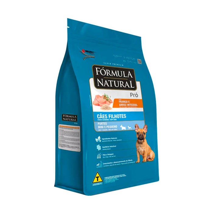 Ração Fórmula Natural Pró Super Premium Cães Filhotes Raças Mini e Pequenas Frango e Arroz Integral 1 kg