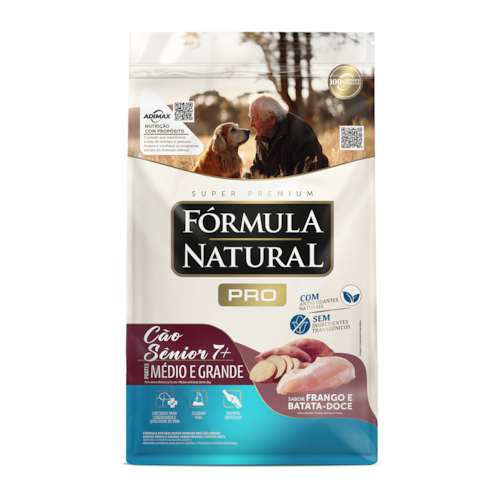 Ração Fórmula Natural Pró Super Premium Cães Sênior Portes Médio e Grande Sabor Frango e Arroz Integral 15kg