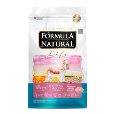 Ração Fórmula Natural Super Premium Life Cães Adultos Portes Mini e Pequeno Sabor Frango e Linhaça 15kg