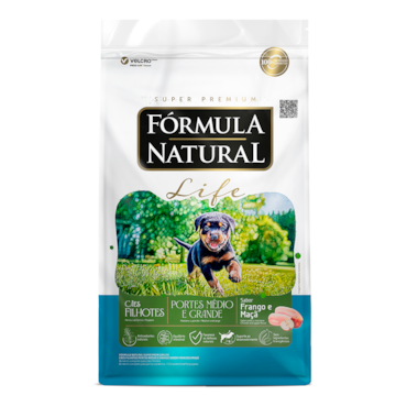 Ração Fórmula Natural Super Premium Life Cães Filhotes Portes Médio e Grande Frango e Maçã 15kg
