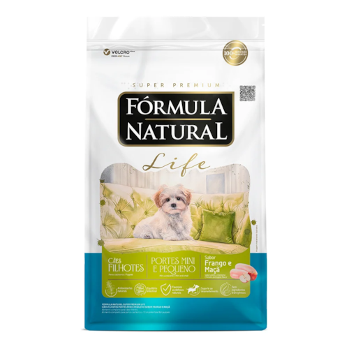 Ração Fórmula Natural Super Premium Life Cães Filhotes Portes Mini e Pequeno Sabor Frango e Maçã 10,1kg