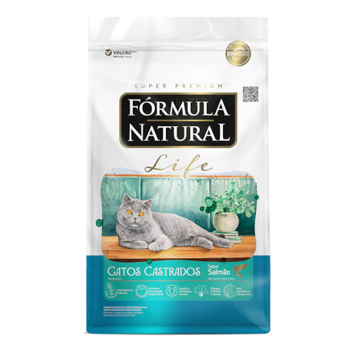 Ração Fórmula Natural Super Premium Life Gatos Castrados Salmão 15 kg