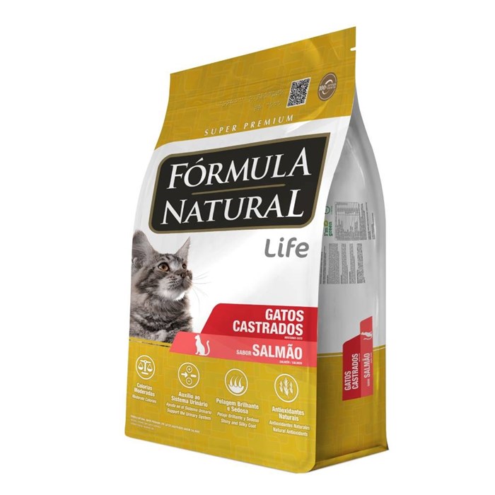 Ração Fórmula Natural Super Premium Life Gatos Castrados Salmão 7,0 kg