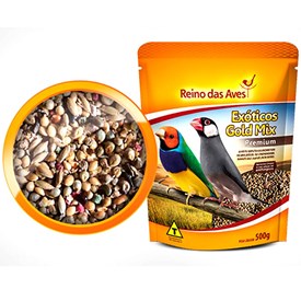 Ração Gold Mix Premium Reino das Aves para Pássaros Exóticos 500g 