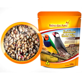 Ração Gold Mix Premium Reino das Aves para Pássaros Exóticos 500g 