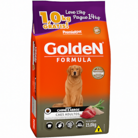 Ração Golden Fórmula Cães Adultos Carne e Arroz 14 kg + 1 kg Grátis